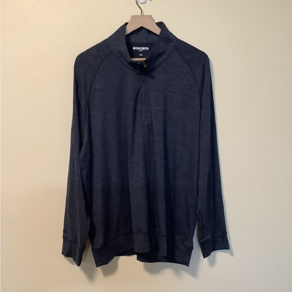 Bonobos Golf Quarter Zip Pullover Mens XXL Dark Blue Long Sleeve Athletic‎